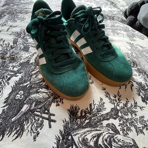 Adidas Forest Green Sneakers with White Accents